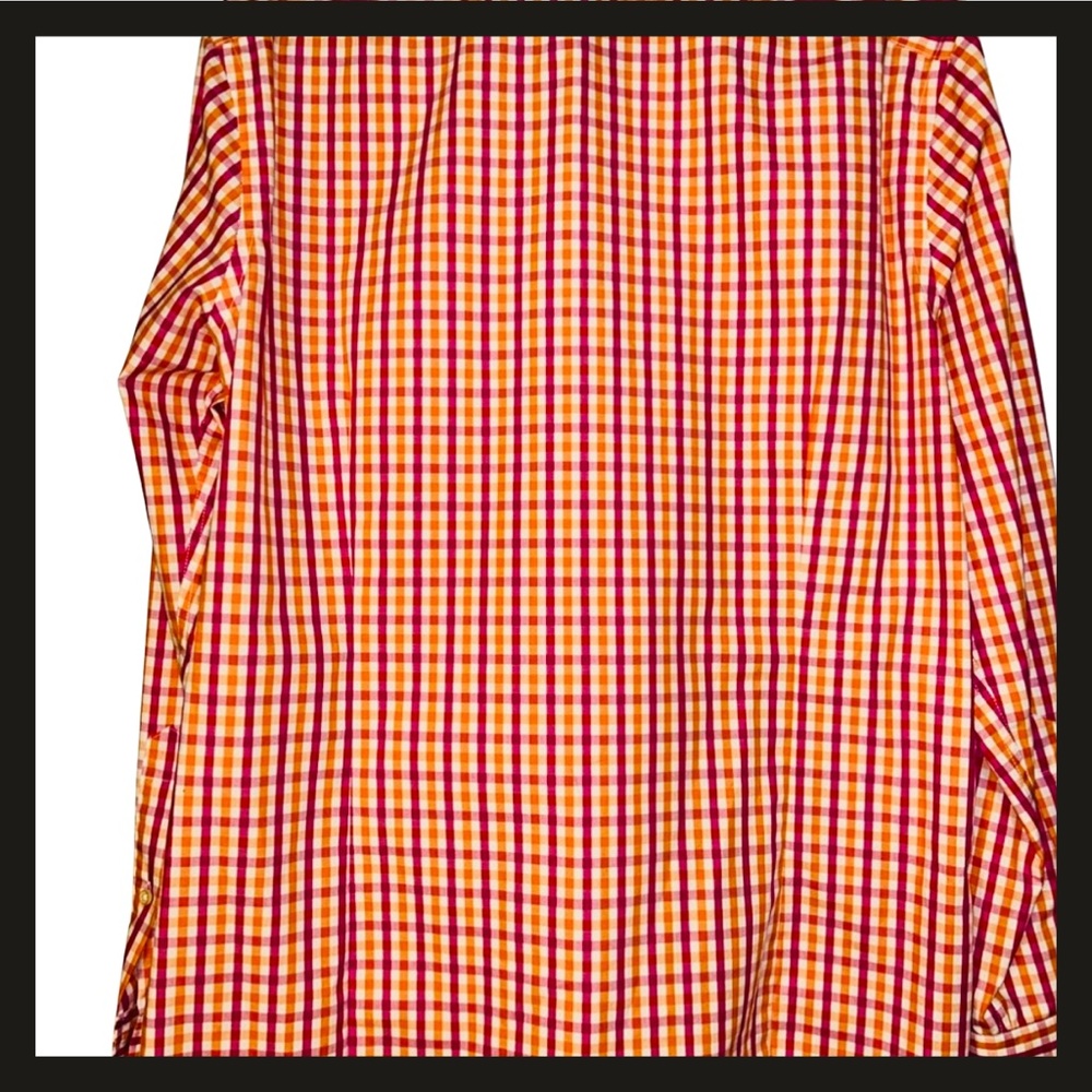 Banana Republic Casual Button Down Shirt in Orange and Yellow Soze Large 16-16.5 - Picture 3 of 5